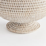 Napa Whitewash BURMA RATTAN FOOTED CACHEPOT