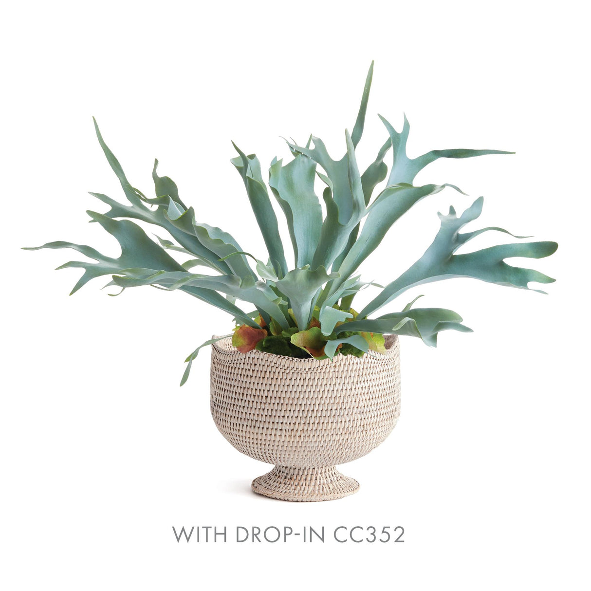 Napa Whitewash BURMA RATTAN FOOTED CACHEPOT