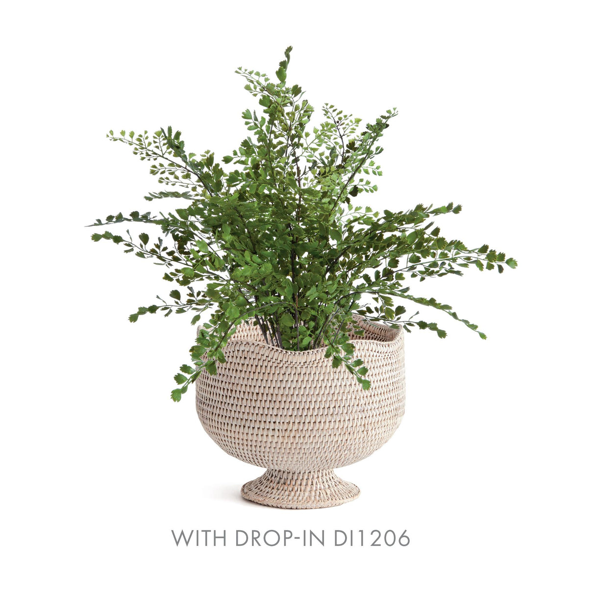 Napa Whitewash BURMA RATTAN FOOTED CACHEPOT