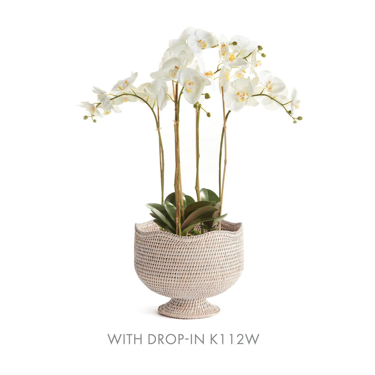 Napa Whitewash BURMA RATTAN FOOTED CACHEPOT