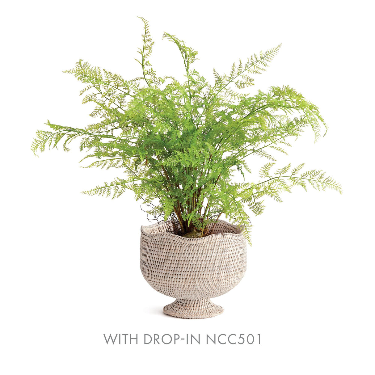 Napa Whitewash BURMA RATTAN FOOTED CACHEPOT