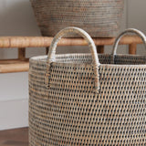 Napa Graywash BURMA RATTAN ORCHARD BASKETS, SET OF 2