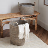 Napa Graywash BURMA RATTAN ORCHARD BASKETS, SET OF 2