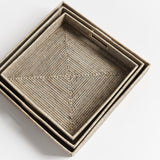 Napa Graywash BURMA RATTAN OTTOMAN TRAYS, SET OF 3