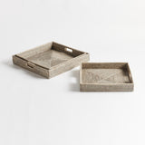 Napa Graywash BURMA RATTAN OTTOMAN TRAYS, SET OF 3
