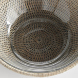 Napa Graywash BURMA RATTAN SERVING BOWL 10.75"