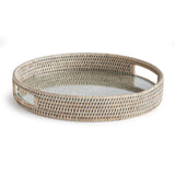 Napa Graywash BURMA RATTAN ROUND SERVING TRAY