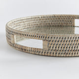 Napa Graywash BURMA RATTAN ROUND SERVING TRAY