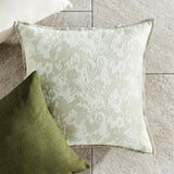 Napa Celadon/Ecru, Back: Celadon SOFIA SQUARE INDOOR-OUTDOOR PILLOW 24"
