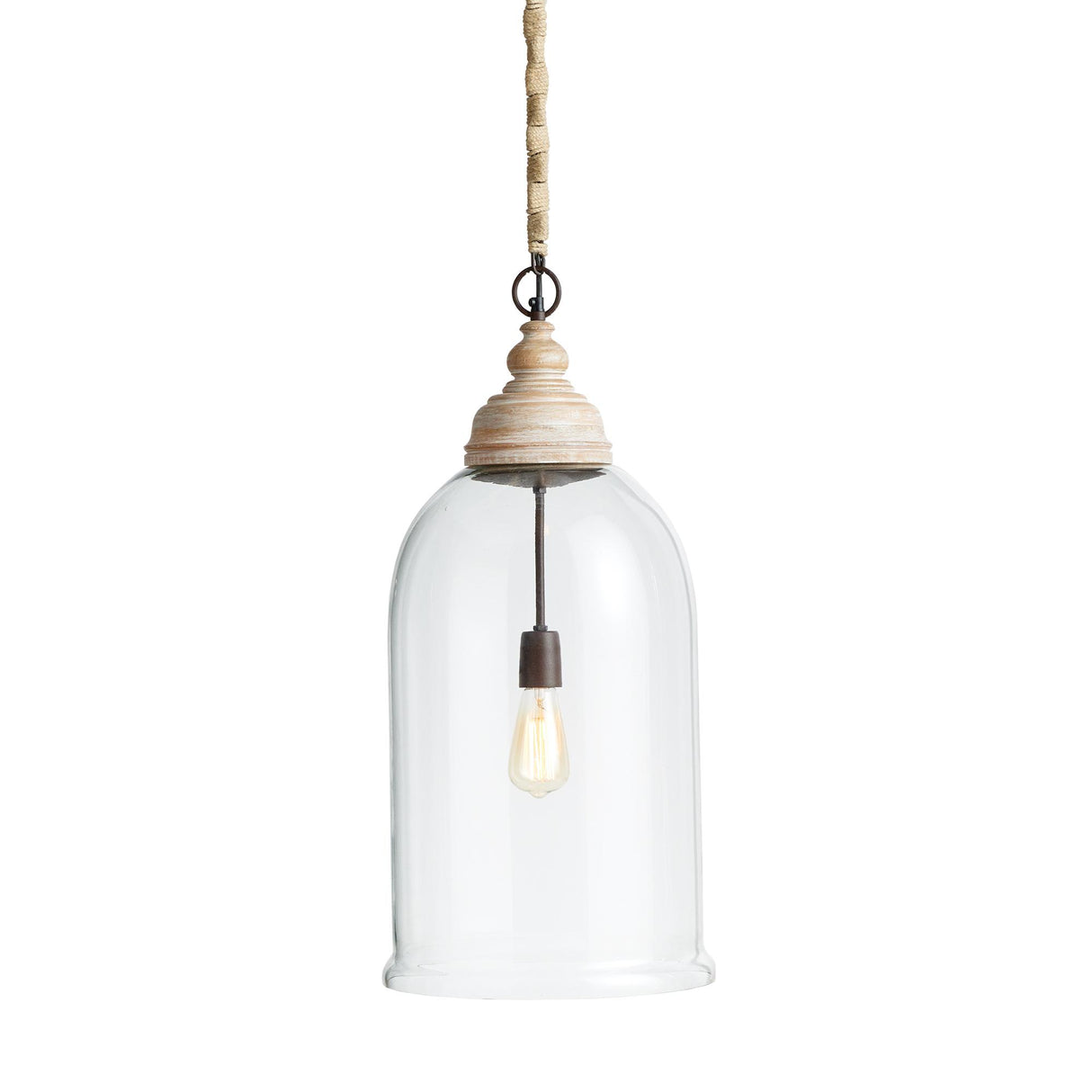 Napa Whitewash VINTNER'S CLOCHE PENDANT 29"