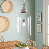 Napa Whitewash VINTNER'S CLOCHE PENDANT 29"