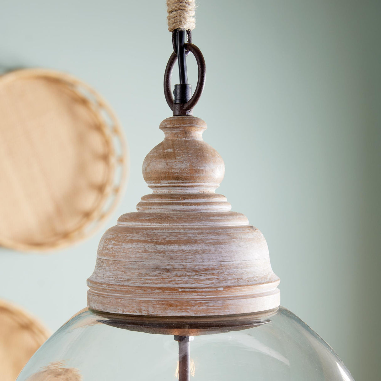 Napa Whitewash VINTNER'S CLOCHE PENDANT 29"