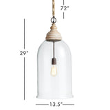 Napa Clear Vintner'S Cloche Pendant 29"