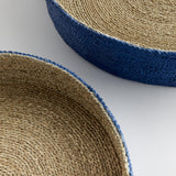 Napa Blue/Natural TIANA SEAGRASS ROUND BASKETS, SET OF 2