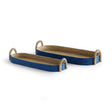 Napa Blue/Natural TIANA SEAGRASS LONG OVAL BASKETS, SET OF 2