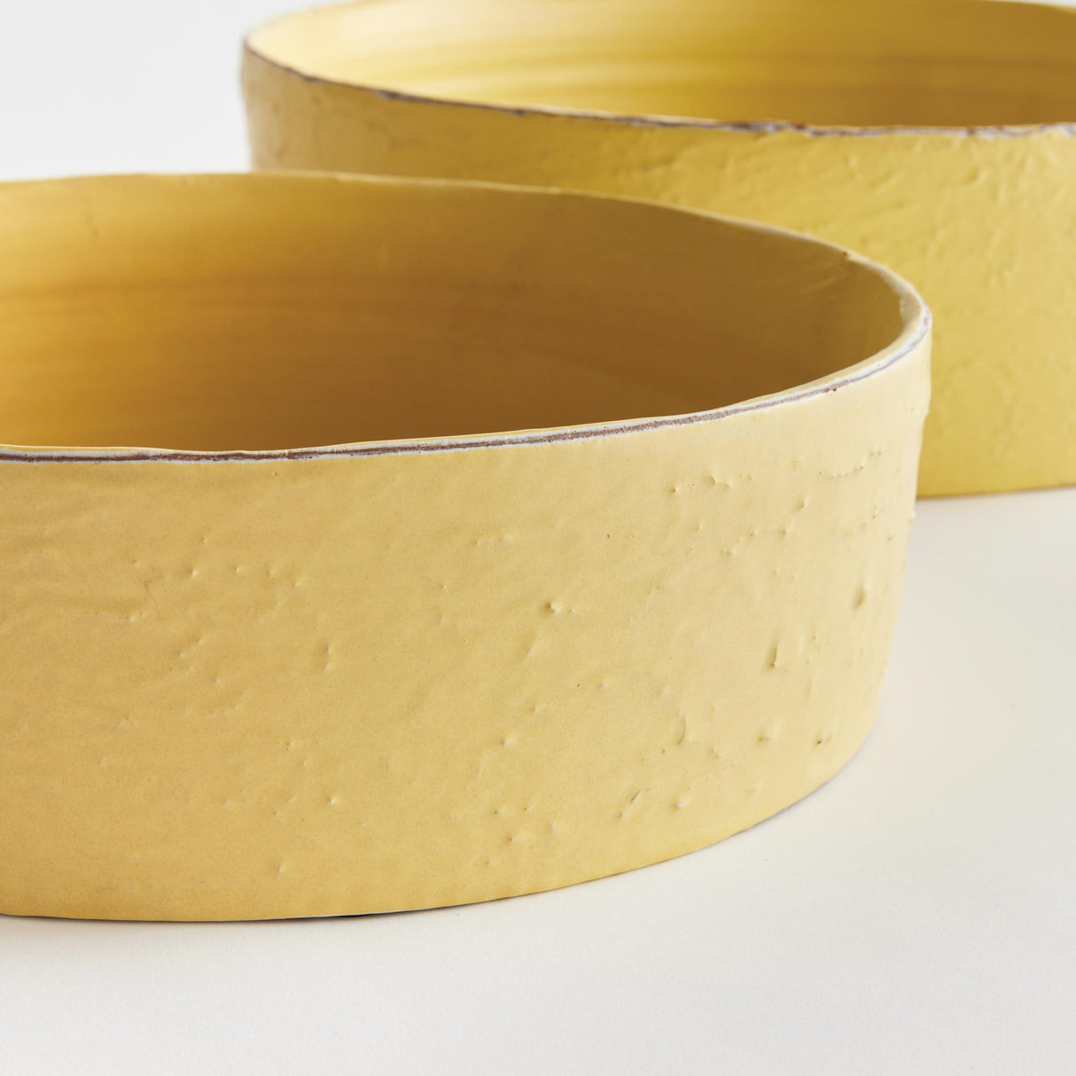 Napa Yellow STUDIO DECORATIVE LOW BOWLS, SET OF 2
