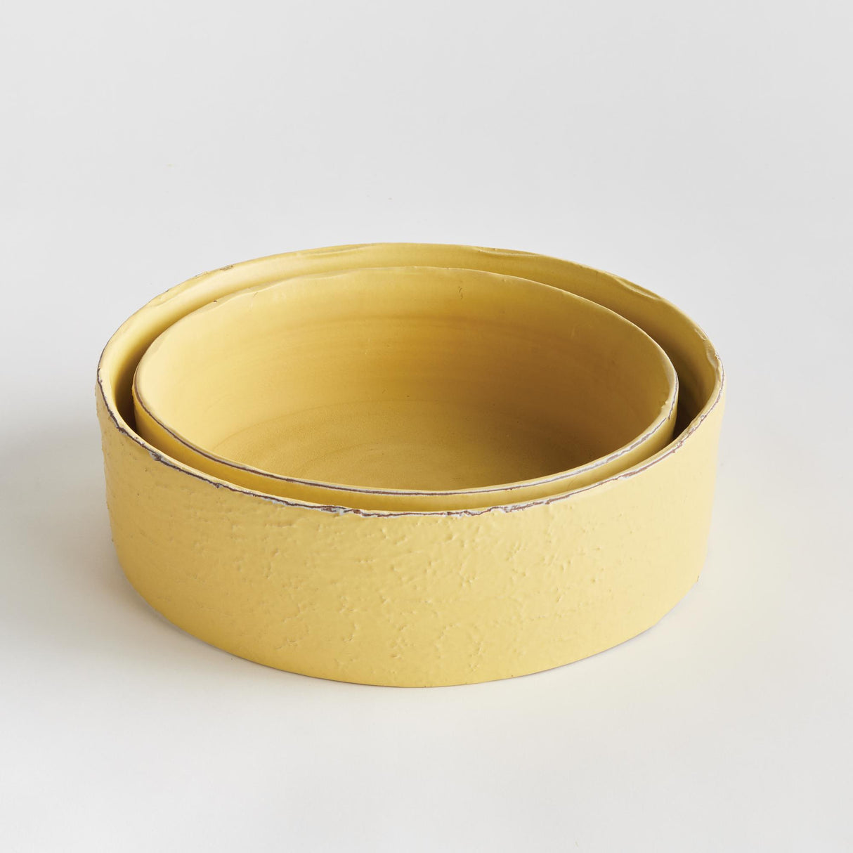 Napa Yellow STUDIO DECORATIVE LOW BOWLS, SET OF 2