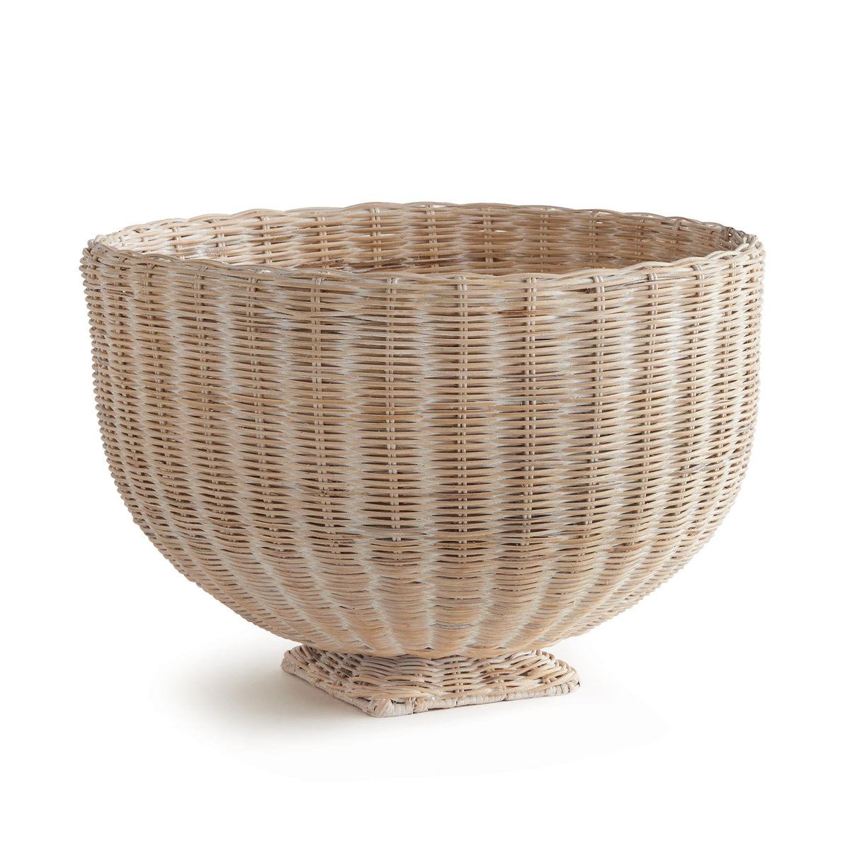 Napa Whitewash CHARLESTON RATTAN FOOTED BOWL