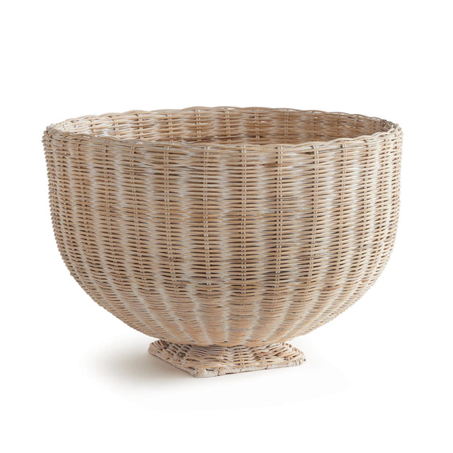 Napa Whitewash CHARLESTON RATTAN FOOTED BOWL