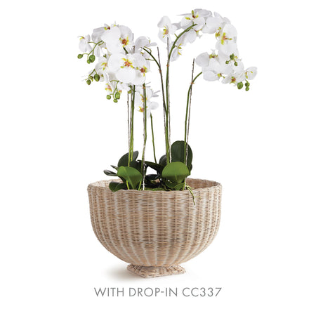 Napa Whitewash CHARLESTON RATTAN FOOTED BOWL