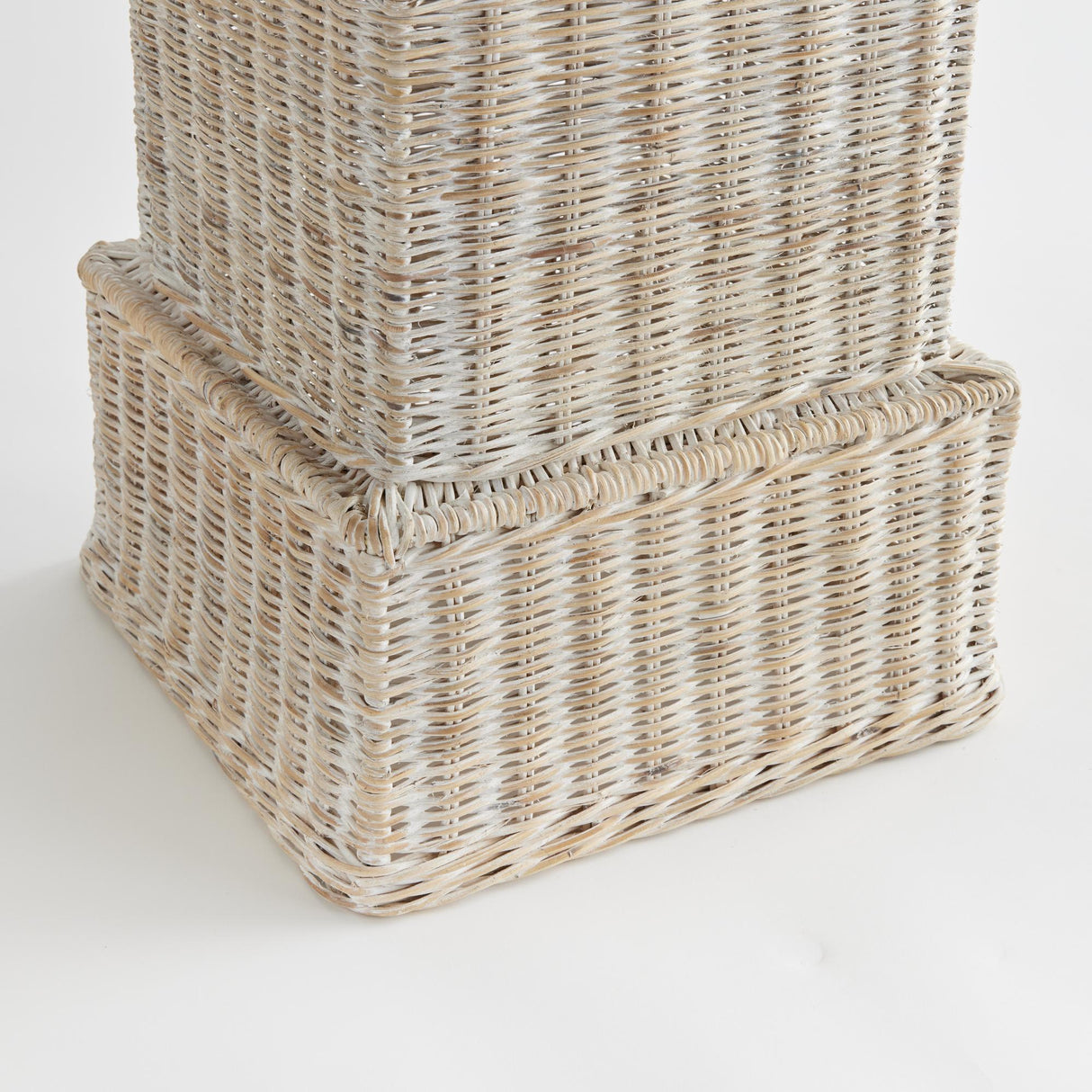 Napa Whitewash CHARLESTON RATTAN PEDESTAL TALL