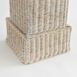 Napa Whitewash CHARLESTON RATTAN PEDESTAL TALL