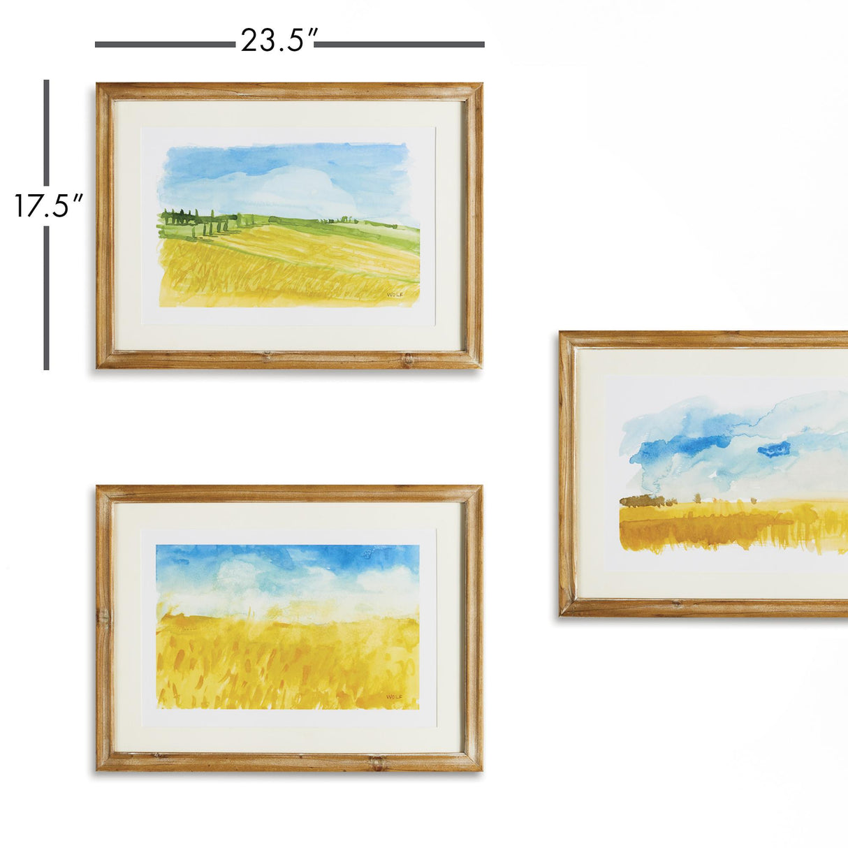Napa Includes frames EUROPEAN LANDSCAPE PRINTS, SET OF 3