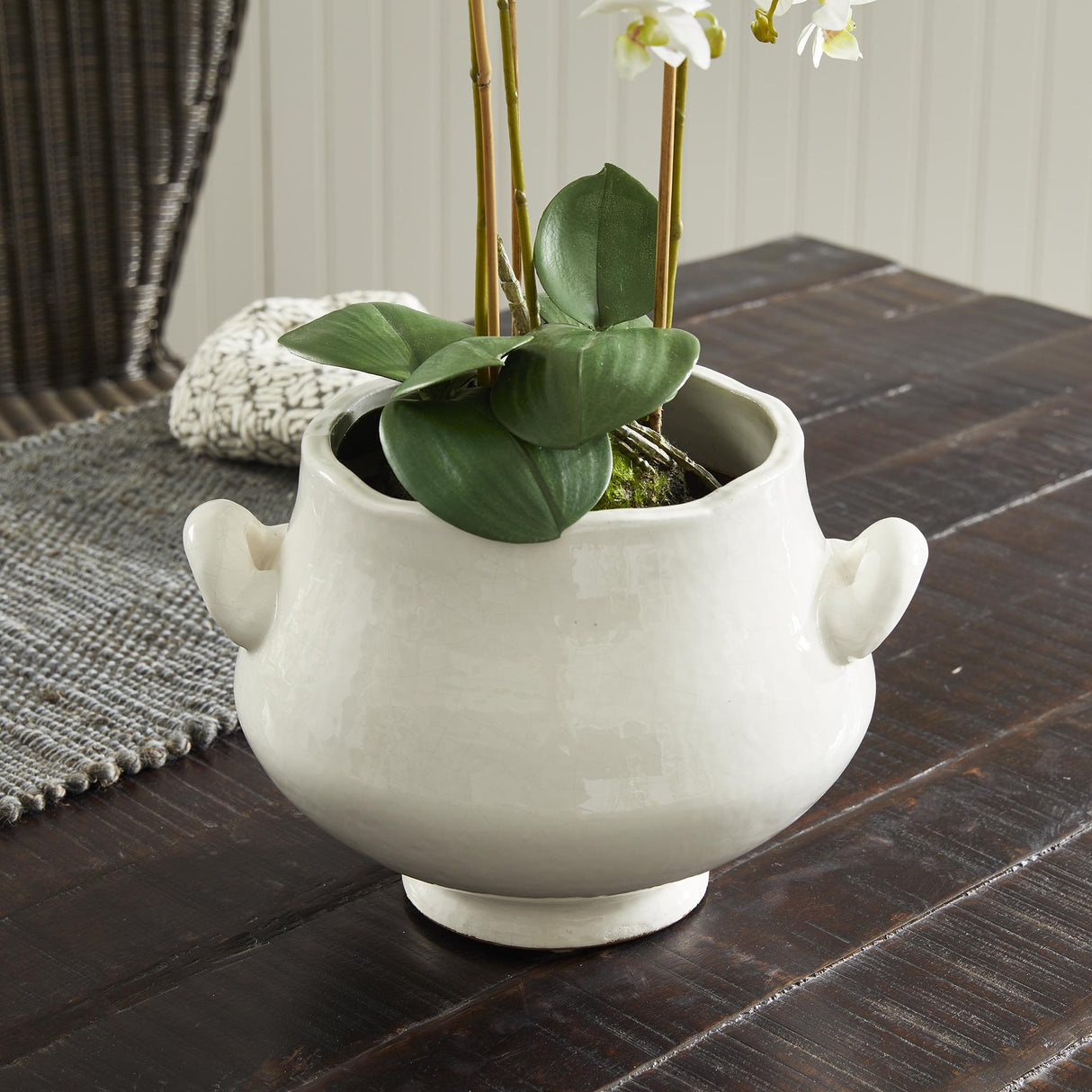 Napa White WELLON FOOTED CACHEPOT SMALL