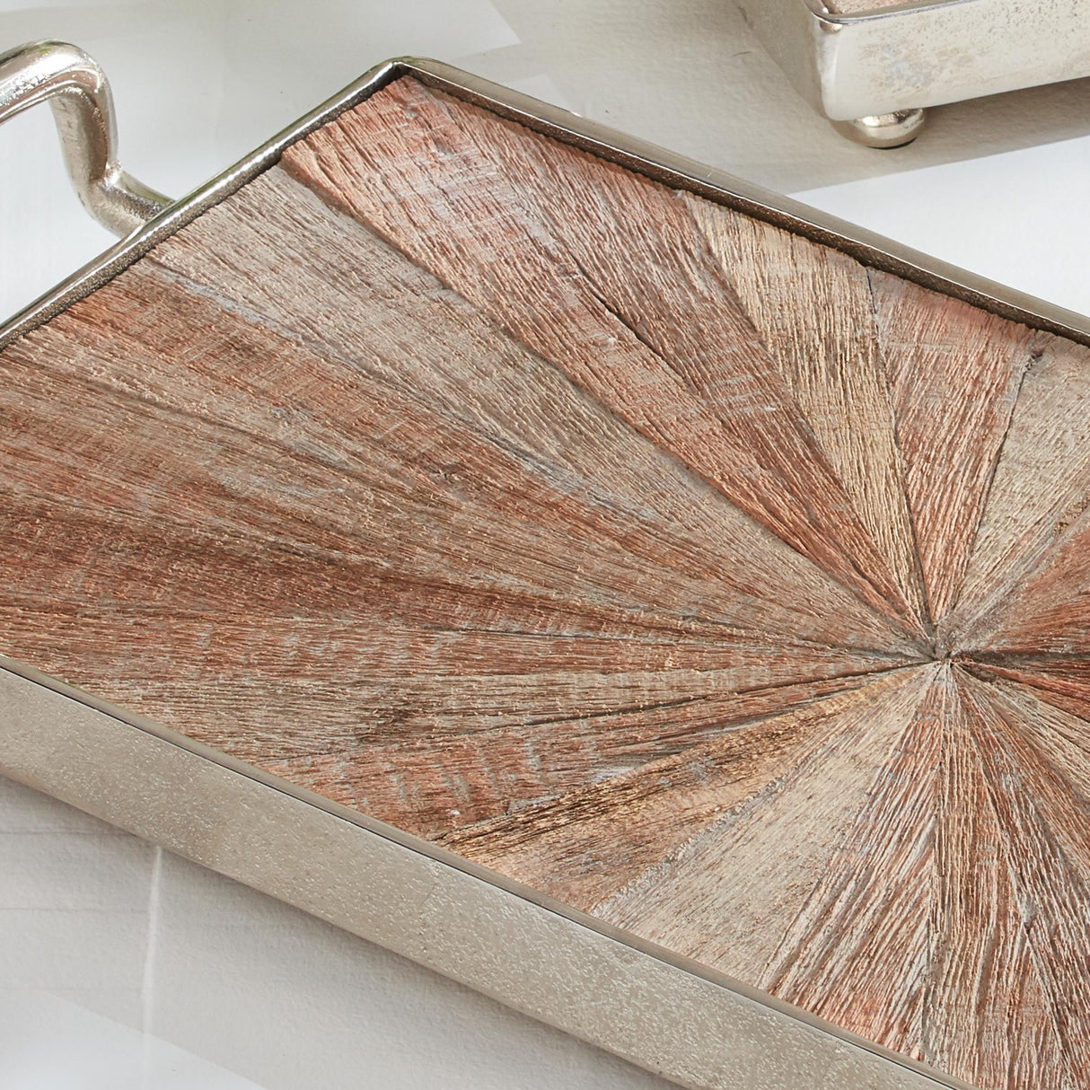 Napa Natural/Nickel BRIGHTON DECORATIVE TRAY SMALL