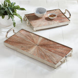 Napa Natural/Nickel BRIGHTON DECORATIVE TRAY SMALL