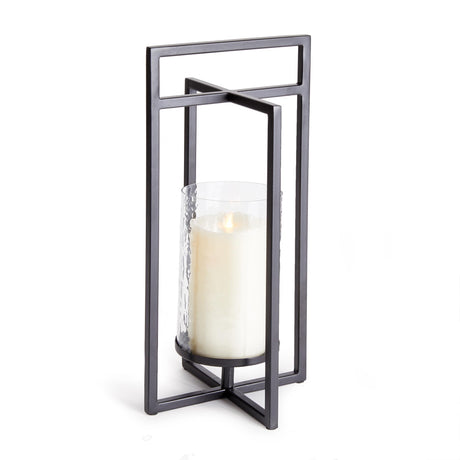 Napa Black/Hammered Glass EXTON LANTERN SMALL