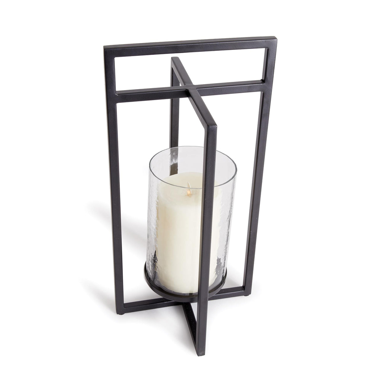 Napa Black/Hammered Glass EXTON LANTERN SMALL