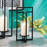 Napa Black/Hammered Glass EXTON LANTERN SMALL