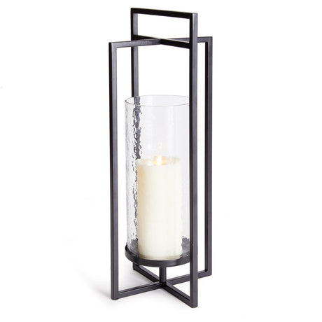 Napa Black/Hammered Glass EXTON LANTERN LARGE