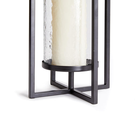 Napa Black/Hammered Glass EXTON LANTERN LARGE
