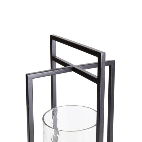 Napa Black/Hammered Glass EXTON LANTERN LARGE