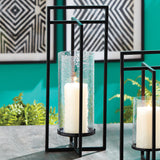 Napa Black/Hammered Glass EXTON LANTERN LARGE