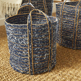 Napa Blue/Natural DENIM ROUND BASKETS, SET OF 3