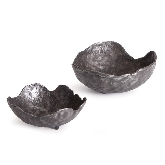 Napa Washed Dark Gray ROLAND ORGANIC DECORATIVE BOWLS, SET OF 2