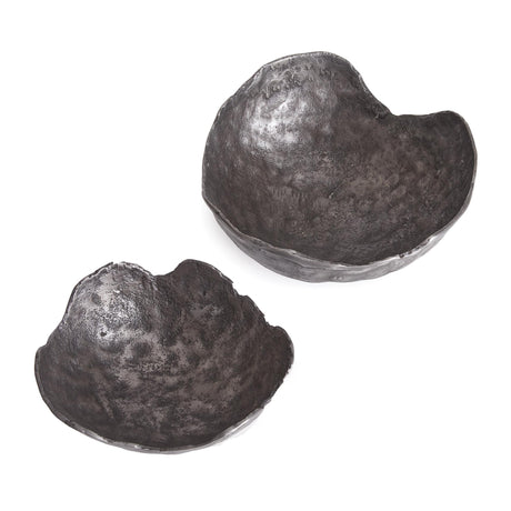 Napa Washed Dark Gray ROLAND ORGANIC DECORATIVE BOWLS, SET OF 2