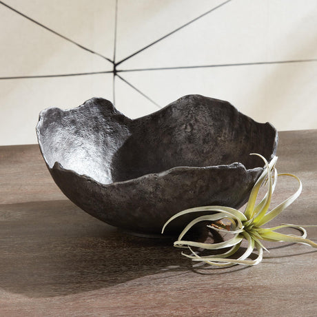 Napa Washed Dark Gray ROLAND ORGANIC GRANDE DECORATIVE BOWL