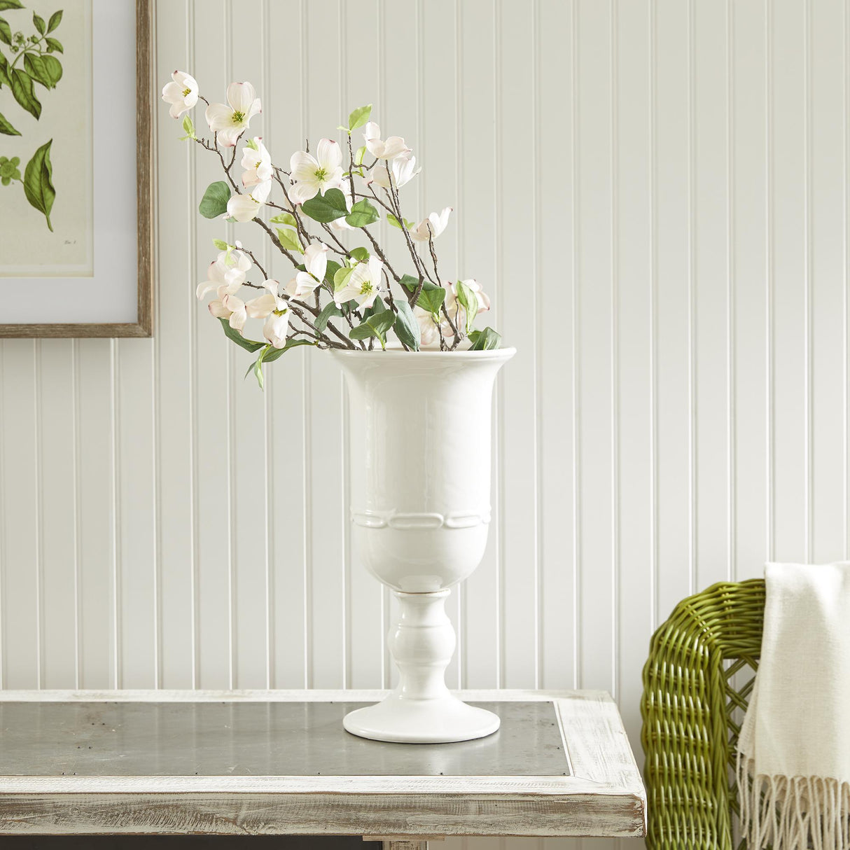 Napa Classic White MIRABELLE PETITE PEDESTAL URN SMALL