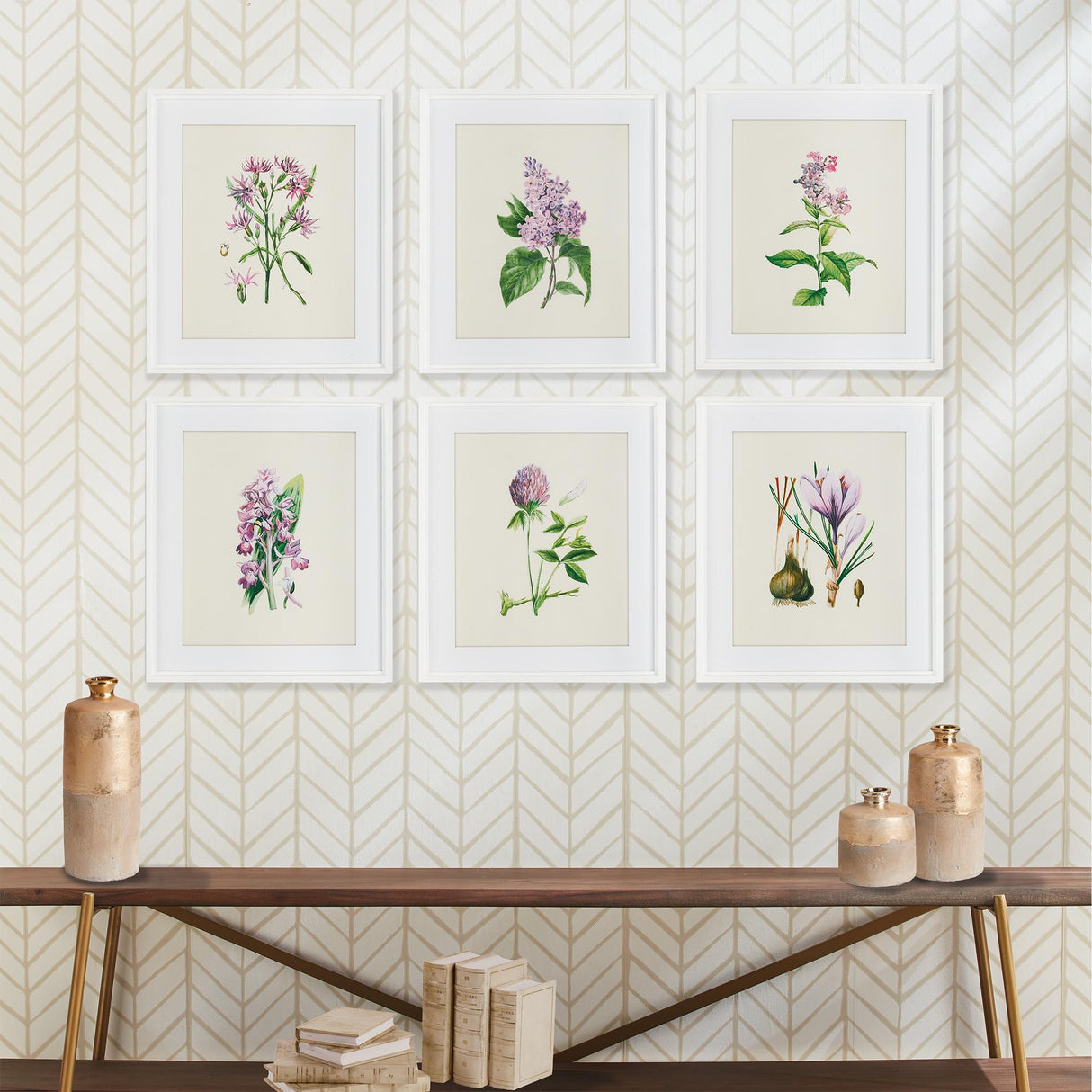 Napa  FLOWER STUDY PRINTS, SET OF 6