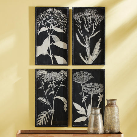 Napa  MONOCHROME QUEEN ANNE'S LACE PRINTS, SET OF 4