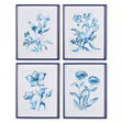 Napa  INDIGO WATERCOLOR BOTANICAL PRINTS, SET OF 4