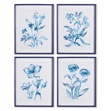 Napa  INDIGO WATERCOLOR BOTANICAL PRINTS, SET OF 4