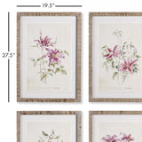 Napa  PINK CLEMATIS PRINTS, SET OF 4