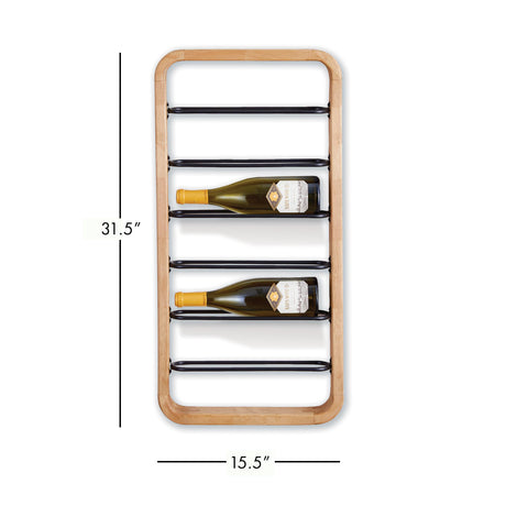 Napa Natural/Black HOXTON 6-BOTTLE WINE RACK