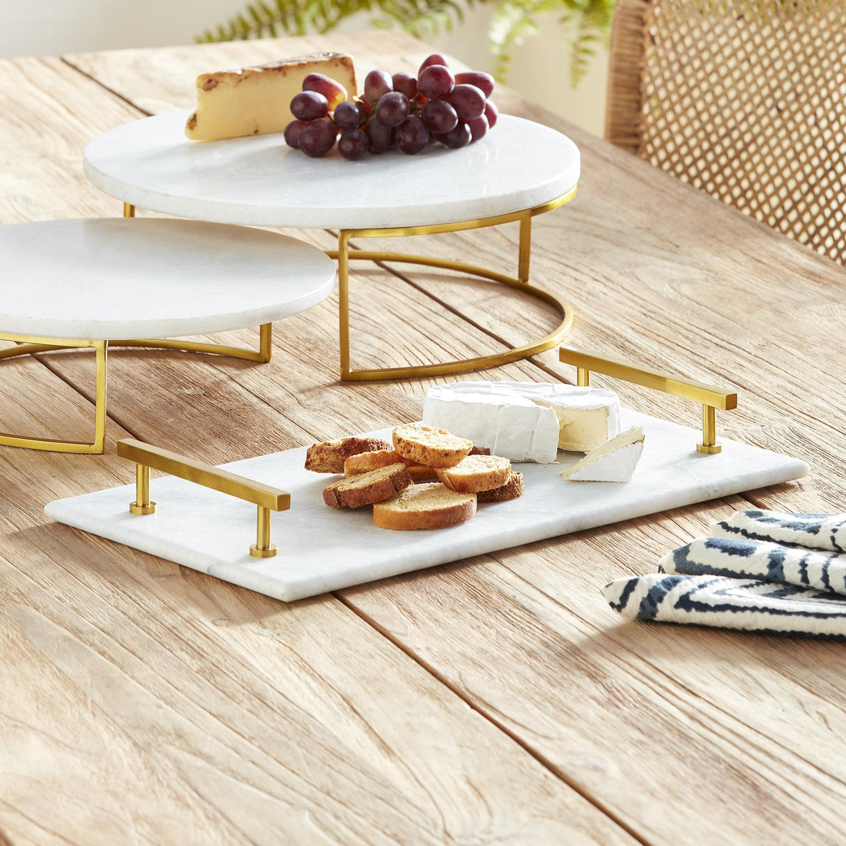 Napa White Marble/Gold VIENNA SERVING TRAY