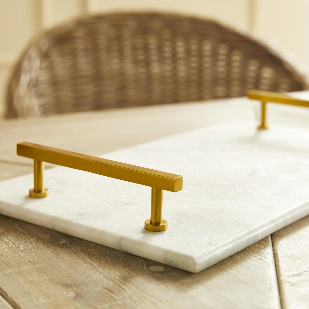 Napa White Marble/Gold VIENNA SERVING TRAY